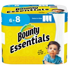 Bounty Essentials 2-Ply Select-A-Size Paper Towels Big Rolls (6 Big Rolls = 8 Regular Rolls) $4.25 + Free Shipping
