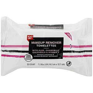 30-Count Walgreens Makeup Remover Towelettes $0.70 + Free Shipping