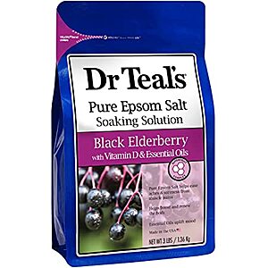 3-Lb Dr Teal's Pure Epsom Salt Soak (Black Elderberry w/ Vitamin D) $3.65 + Free S&H w/ Prime or $25+