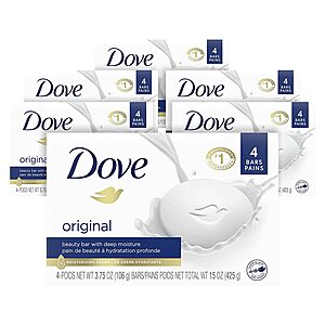 24-Pack 3.75-Oz Dove Original Beauty Bar w/ Deep Moisture $12.79 w/ S&S + Free Shipping w/ Prime or $25+