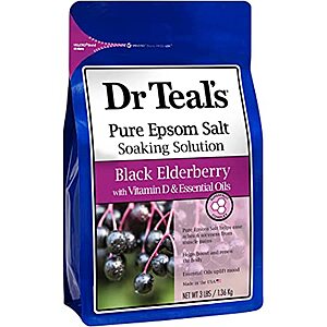 3-Lb Dr Teal's Pure Epsom Salt Soak (Black Elderberry w/ Vitamin D) $3.90 + Free S&H w/ Prime or $25+