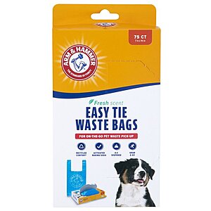 75-Count Arm & Hammer Easy Tie Waste Bags (Blue) $1.62 + Free S&H w/ Prime or $25+
