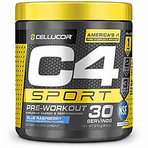 30-Servings C4 Sport Pre Workout Powder (Blue Raspberry or Fruit Punch) $10.35 w/ S&S + Free S&H w/ Prime or $25+