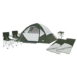 6-Piece Ozark Trail Camping Combo: Tent, Table, Chairs, Sleeping Bags $60 + Free Shipping