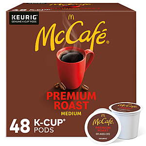 48-Count Keurig McCafé Premium Medium Roast Coffee Pods $17 + Free Store Pickup