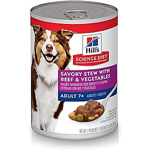12-Pack 12.8-Oz Hill's Science Diet Senior Wet Dog Food (Beef & Vegetable Stew or Chicken & Vegetable Stew) $15.79 w/ S&S + Free S&H w/ Prime or $25+