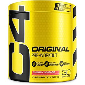 6.1-Oz C4 Original Pre Workout Powder (Cherry Limeade, 30-Servings) $10.79 w/ S&S + Free S&H w/ Prime or $25+