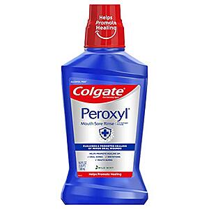 16.9-Oz Colgate Peroxyl Antiseptic Mouthwash and Mouth Sore Rinse (Mild Mint) $2.69 w/ S&S + Free S&H w/ Prime or $25+