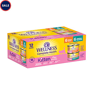 36-Cans 3-Oz Wellness Complete Health Kitten Variety Pack Wet Food (Whitefish & Tuna and Chicken) $33.40 & More at Petco w/ Free Store Pickup