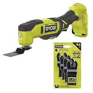 RYOBI ONE+ 18V Cordless Multi-Tool (Tool Only) with 4-Piece Wood and Metal Oscillating Multi-Tool Blade Set $49 + Free Shipping