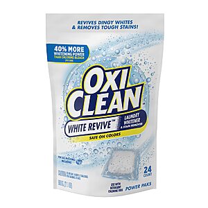 24-Count OxiClean White Revive Laundry Whitener & Stain Remover Power Paks $5.60 w/ S&S + Free Shipping w/ Prime or on $25+