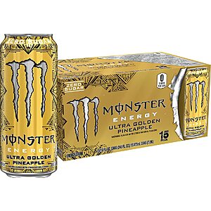 15-Pack 16-Oz Monster Energy Sugar Free Energy Drinks (Various Flavors) $17.25 w/ Subscribe & Save + Free S/H