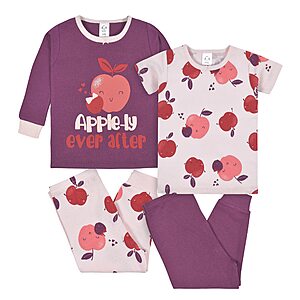 4-Piece Gerber Baby Girl & Toddler Girl Snug Fit Cotton Pajamas from $6.30