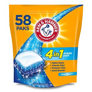 58-Count Arm & Hammer 4-in-1 Laundry Detergent Power Paks $7.75 w/ S&S + Free Shipping w/ Prime or on $35+