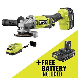 RYOBI ONE+ 18V Cordless 4-1/2" Angle Grinder Kit w/ 4.0 Ah Battery and Charger with FREE 2.0 Ah Battery $99 + Free Shipping