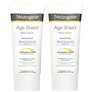 2-Pack 3-Oz Neutrogena Age Shield Anti-Oxidant Face Lotion Sunscreen (Broad Spectrum SPF 70) $11.10 w/ S&S + Free Shipping w/ Prime or on $35+