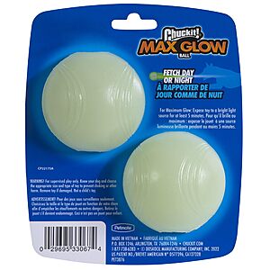 2-Count ChuckIt! Max Glow Ball (Medium) $4.92 w/ S&S & More + Free Shipping w/ Prime or on $35+