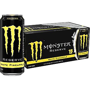 15-Pack 16-Oz Monster Reserve Energy Drink (White Pineapple) $15.65 w/ S&S + Free Shipping w/ Prime or on $35+