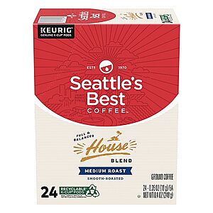 24-Count Seattle's Best Coffee House Blend Keurig K-Cup Pods (Medium Roast) $7 + Free Shipping