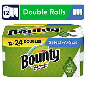 12-Count Bounty Select-A-Size Paper Towels (Double Rolls) $18 + Free Shipping