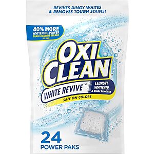 24-Count OxiClean White Revive Laundry Whitener & Stain Remover Power Paks $5.20 w/ S&S + Free Shipping w/ Prime or on $35+