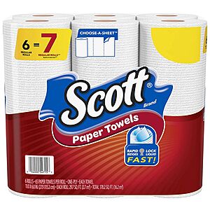 Scott 6-Pack 65-Sheet Paper Towels $2.25 at Walgreens w/ Free Store Pickup on $10+ Orders