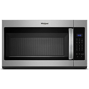 1.7 cu. ft. Whirlpool Over the Range Microwave in Stainless Steel with Electronic Touch Controls $198 + Free Shipping