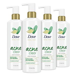 4-Count 17.25-Oz Dove Body Love Body Cleanser (Acne Clear) $13 w/ S&S & More + Free Shipping w/ Prime or $35+