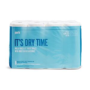 8-Rolls 2-Ply Perk Choose-A-Size Kitchen Paper Towels, 116 Sheets/Roll $9.29 or less + Free Shipping