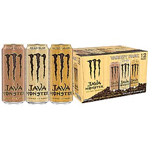 12-Pack 15-Oz Monster Energy Java Monster Variety Pack (3 Flavors) $16.60 w/ S&S + Free Shipping w/ Prime or on $35+