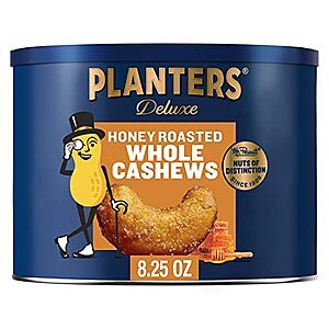 8.25-Oz Planters Deluxe Honey Roasted Whole Cashews $4.60 w/ S&S + Free Shipping w/ Prime or $35+