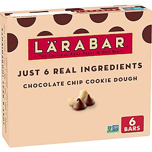 6-Count Larabar Gluten Free Vegan Fruit Nut Bars (Chocolate Chip Cookie Dough) $3.80 w/ S&S & More + Free Shipping w/ Prime or on $35+