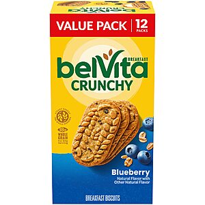 12-Pack belVita Blueberry Breakfast Biscuits (4 Biscuits Per Pack) $5.50 w/ S&S + Free Shipping w/ Prime or on $35+