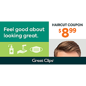 Great Clips $8.99 haircut with coupon