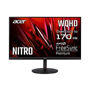 Acer 31.5" 144Hz IPS 2K Gaming Monitor 1ms FreeSync Premium WQHD 2560 x 1440 Built-in Speakers Flat Panel Nitro XV320QU LVbmiiphx $235