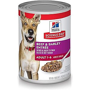Hills Science Diet Wet Dog Food-Beef & Barley Entree + More-Pack of 12, 13 oz. Cans-$30.88 AC