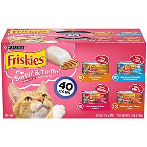 Purina Friskies Wet Cat Food Surfin' & Turfin' Prime Filets-40 Pack-$25.19 AC (YMMV)-Amazon