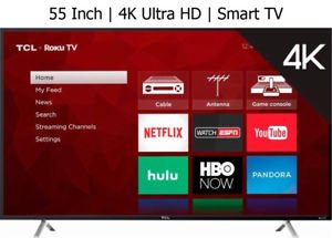 TCL 55 Inch 4K Ultra HD 120Hz HDR Roku Smart TV (55S405) - Refurbished $279.84