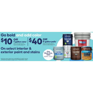 Lowe's: Select Interior/Exterior Paint & Stains: Buy 1-Gallon, Get $10 Gift Card & More Via Rebate