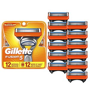 12 count Gillette Fusion5 Men's Razor Blade Refills, $18.71 or $15.71 if $3 coupon available, Amazon