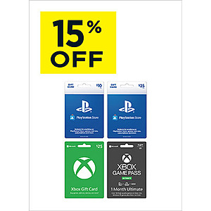 Dollar General in store, 15% off Sony Playstation or XBOX gift cards, Oct 2-4th