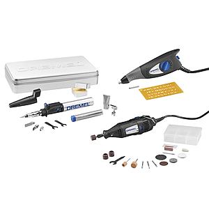 Dremel Variable Speed 1.15-Amp Rotary Tool with Hard Case, butane soldering torch, engraver, lawn and garden tool attachment, hard case, 32 accessories, free ship, Lowe's $50