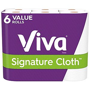 Viva Signature Cloth Paper Towels 6 Regular Rolls $3.60