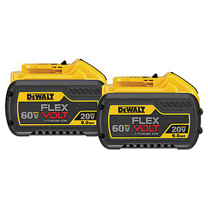 DEWALT DCB6092 20V/60V MAX FLEXVOLT 9 Ah Li-Ion Battery (2-Pc) New 885911458306 - $259 at CPO Commerce via ebay