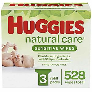 528-Count Huggies Natural Care Sensitive Baby Wipes (Unscented) $9.75 w/ Subscribe & Save