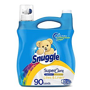 95-Oz Snuggle SuperCare Liquid Fabric Softener (Lilies and Linen) $4.74 w/ S&S + Free Shipping w/ Prime or on orders over $25