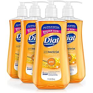 4-Pack 11-Oz Dial Antibacterial Liquid Hand Soap (Gold or Spring Water) $5.59 ($1.40 each) w/ S&S + Free Shipping w/ Prime or on orders over $25