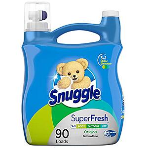 95-Oz Snuggle Plus Super Fresh Liquid Fabric Softener (Original) $5.09 w/ S&S + Free Shipping w/ Prime or on orders over $25