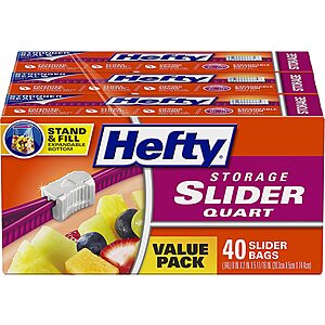 120-Count Hefty Slider Storage Bags (Quart Size) $10.49 w/ S&S + Free Shipping w/ Prime or on orders over $25