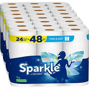 24-Count Sparkle Pick-A-Size Paper Towels Double Rolls $20.77 w/ S&S + Free Shipping w/ Prime or on orders over $25